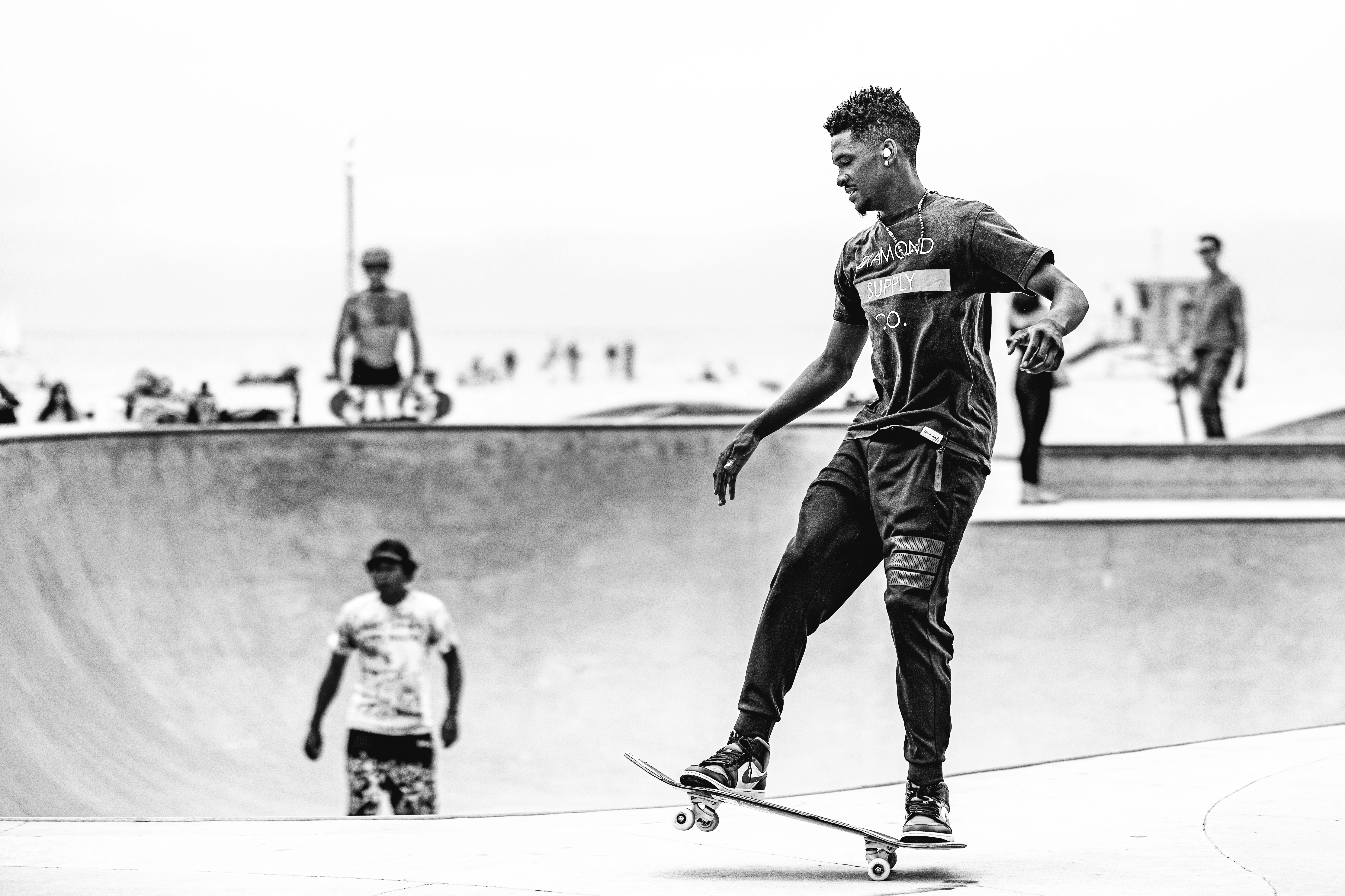 Skateboarder grinding a ledge, skateboarding photography by Kevin Blackwell